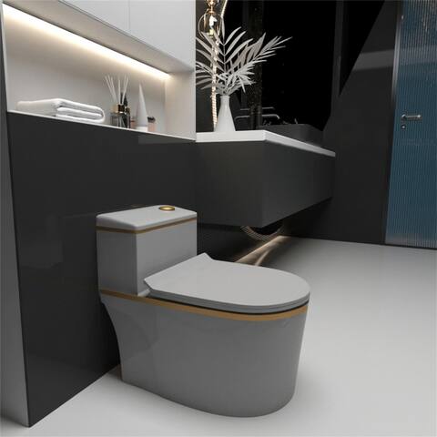 Grey One Piece Toilet (Seat Included)