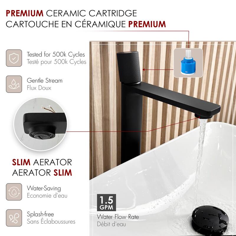 Stylish Nessa Single Handle Ht 12 1/2" Vessel Bathroom Faucet B-122