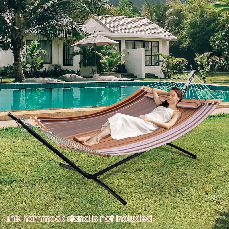 Gymax Patio Hammock Foldable Portable Swing Chair Bed Detachable