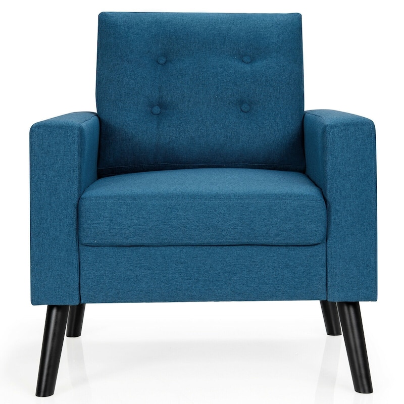 Modern Tufted Accent Chair w/ Rubber Wood Legs - 29.5" x 32.5" x 34"(L x W x H)