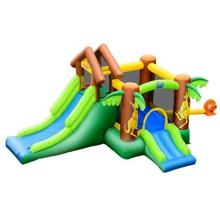 Kids Inflatable Jungle Bounce House Castle with Blower - Multi - 12.5" x 11.5" x 7.5" (L x W x H)
