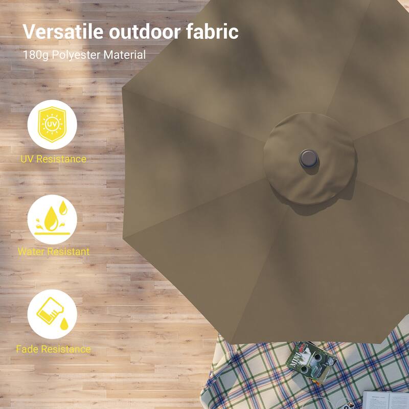 Bonosuki 9ft Patio Umbrella Market Table Umbrella with Tilt and Crank