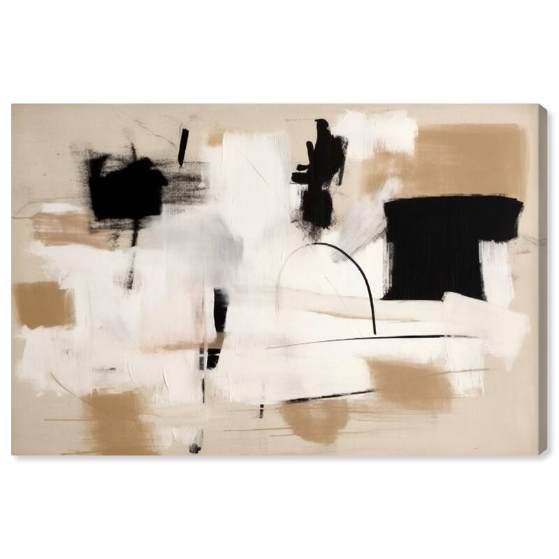 Wynwood Studio Canvas Abstract Entrance of Abstraction White and Light Brown Modern & Contemporary Wall Art Canvas Print