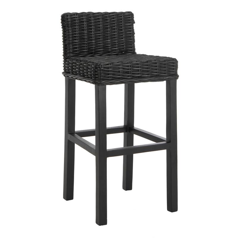 SAFAVIEH 29.5-inch Cypress Black Bar Stool - 17.7" x 17.7" x 37.4"