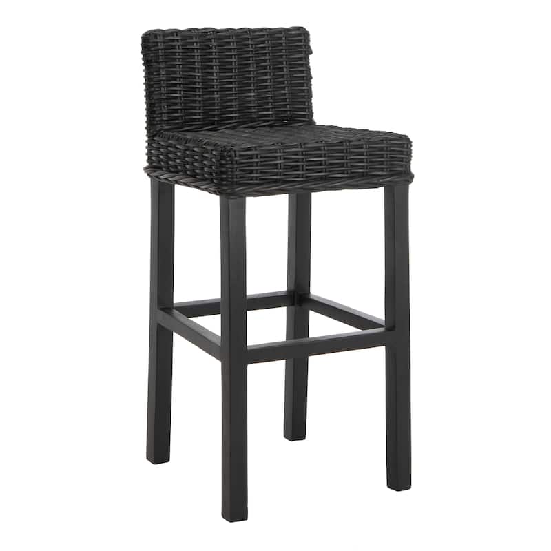 SAFAVIEH Tana -30 Inch Thomas Indoor Wicker Brown Bar Stool - 17.7" x 17.7" x 37.4" - 18Wx18Dx37H