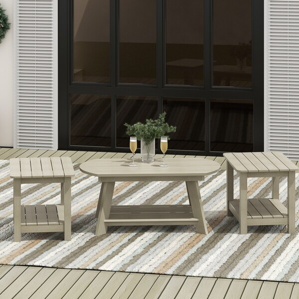 Tahoe Outdoor Patio Powder-Coated Aluminum Coffee Table - On Sale - Bed ...