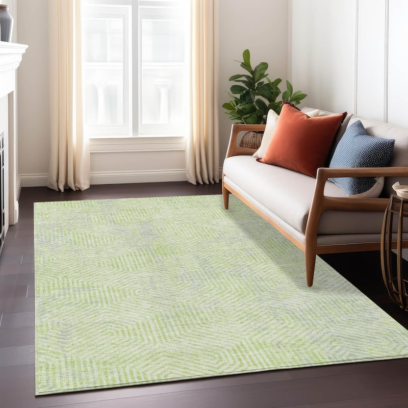Machine Washable Indoor/ Outdoor Chantille Contemporary Maze Rug