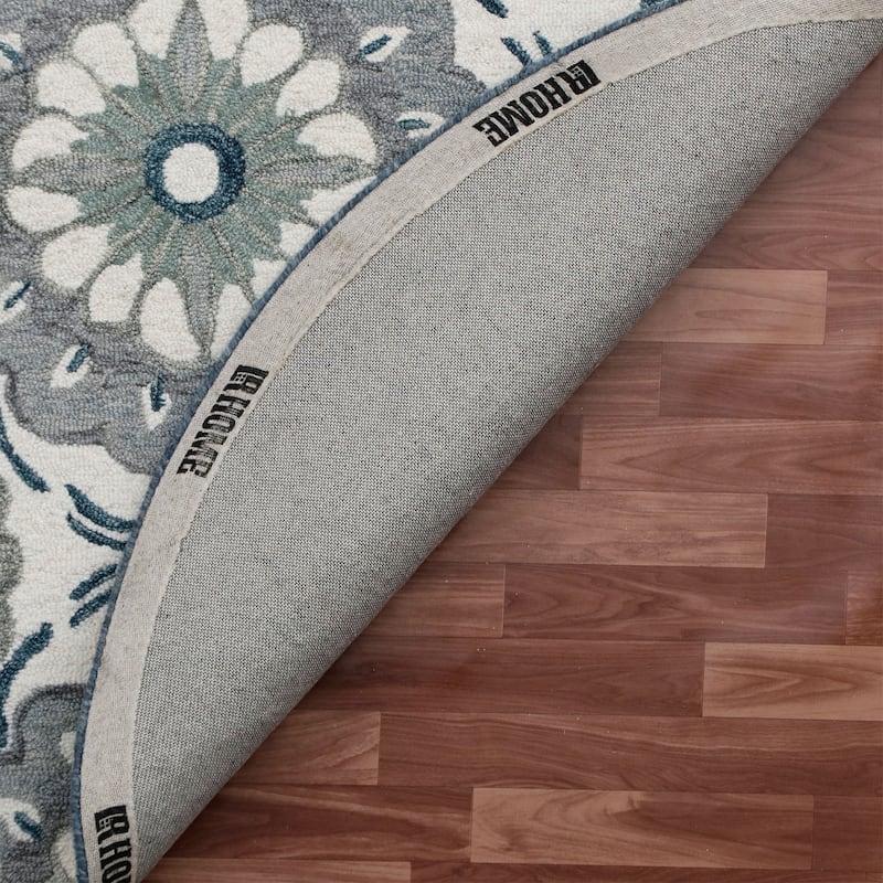 Sevita Ivory/Grey Suzani Round Area Rug