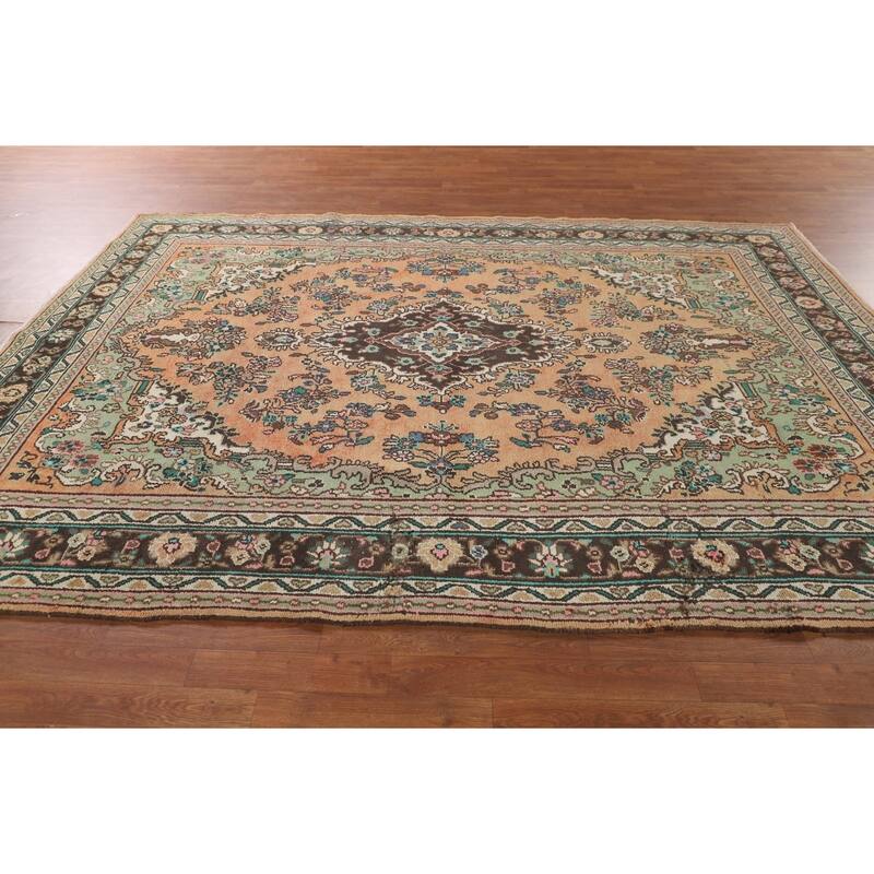 Hamedan Persian Vintage Rug Hand-Knotted Wool Carpet - 7'2"x 10'2"