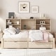 preview thumbnail 15 of 23, Kids Bookcase Bed Storage Daybed Twin Size Platform Bed with Built-in Convenient Charging Station, Drawers and Shelves