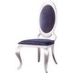 preview thumbnail 1 of 6, Gray Leather Dining Chairs Accent Chairs with Oval Backrest Set of 2 Gray