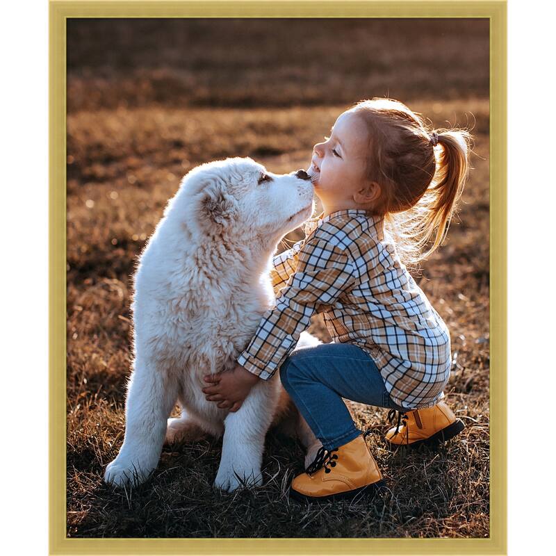 Svelte Clay Grey Framed Picture Frame, Photo Frame - 18x22 - Svelte Polished Gold