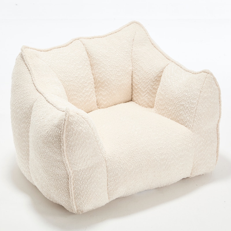 Chenille Square Lounge Chair with Armrests and High Resilience Foam Seat