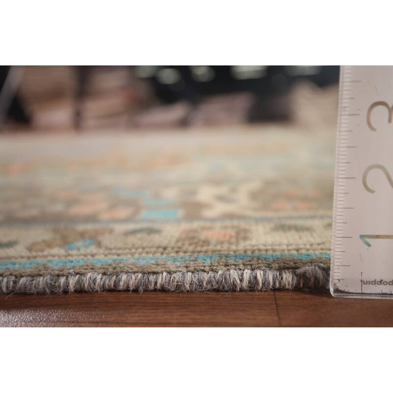 Tabriz Persian Vintage Rug Hand-Knotted Traditional Gray Wool Carpet - 9'5"x 12'4"