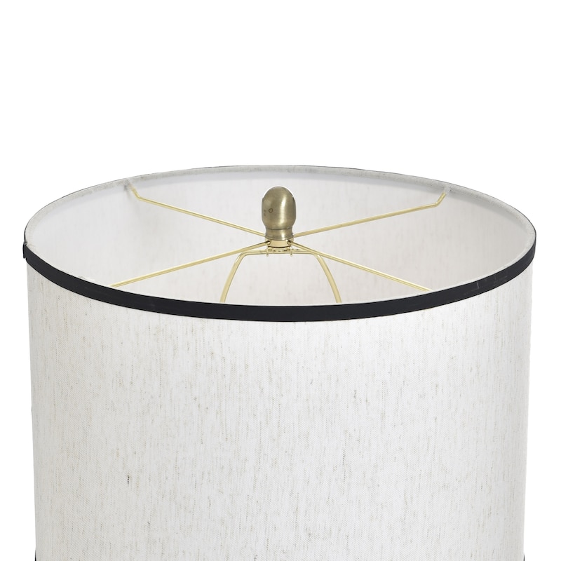 StyleCraft Steel Table Lamp - Drayton Gold - White Fabric