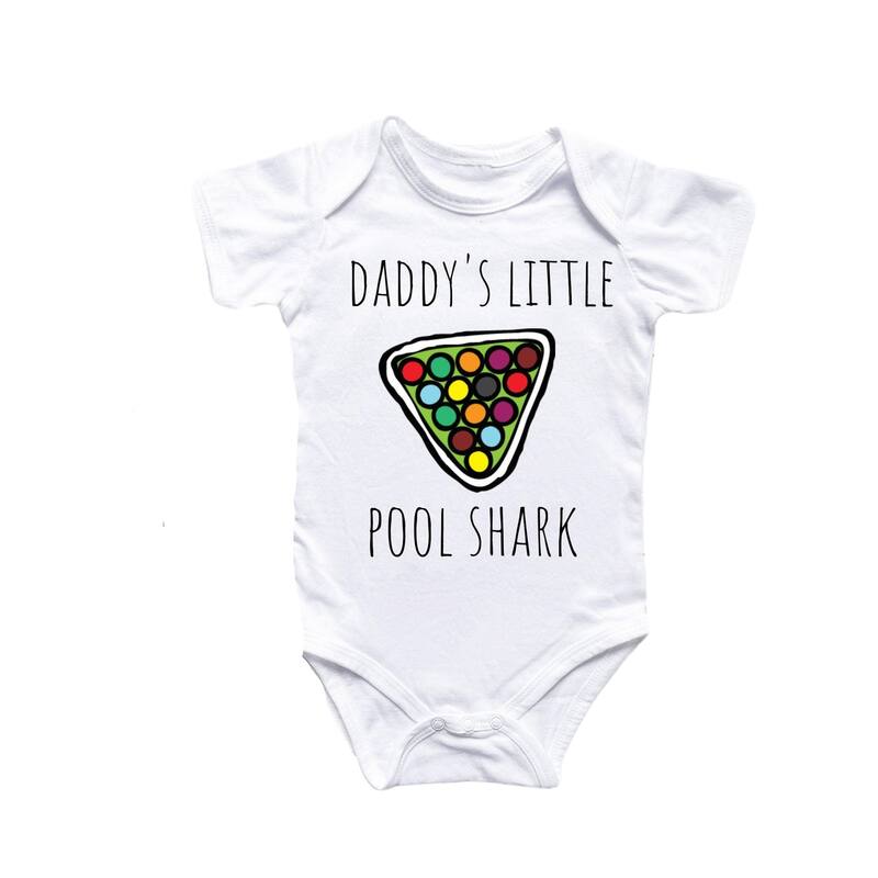 Pool Table Shark - Baby Boy Girl Clothes Infant Bodysuit Funny Cute Newborn - White - 6-9M