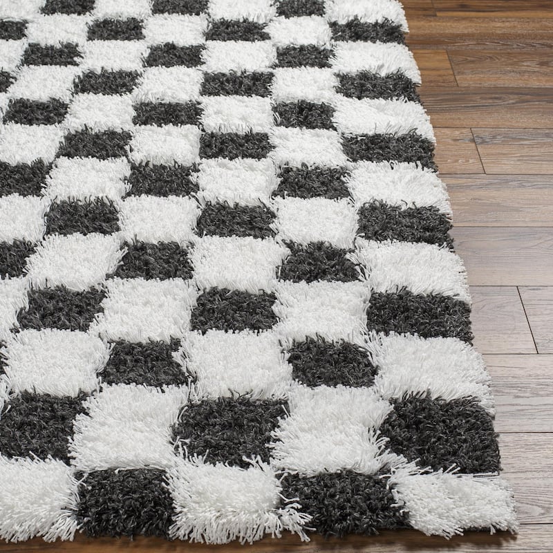 Livabliss Urban Shag Scandinavian Checkered Area Rug