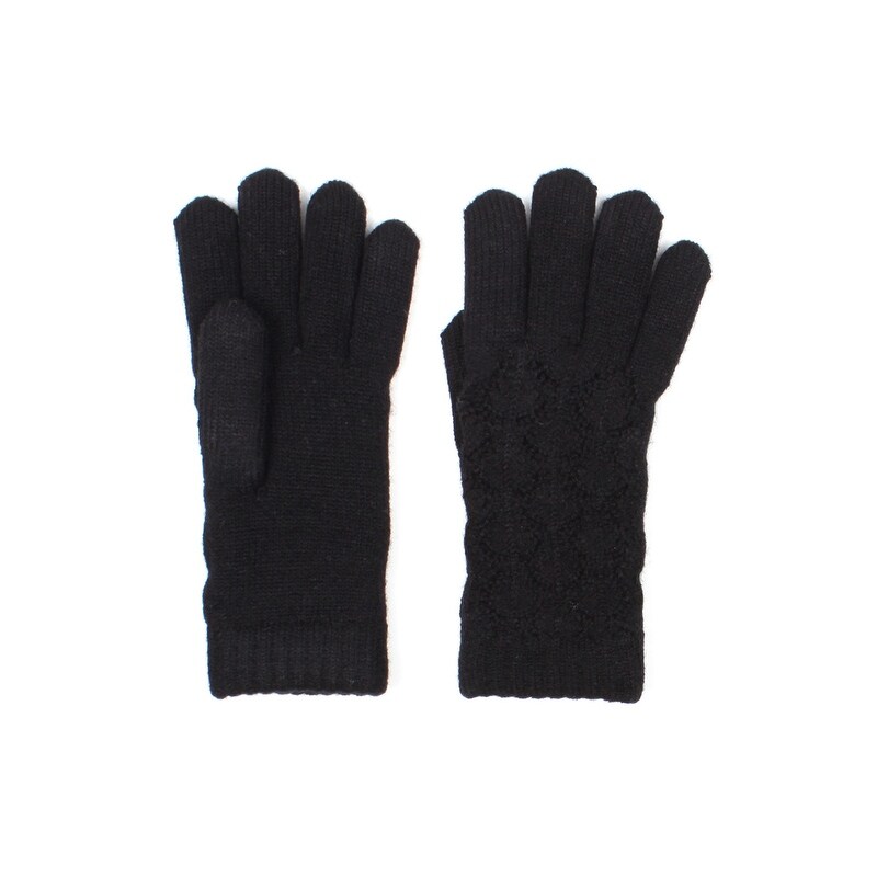 Shop Womens Lace Knit Winter Gloves Fleece Lined Overstock