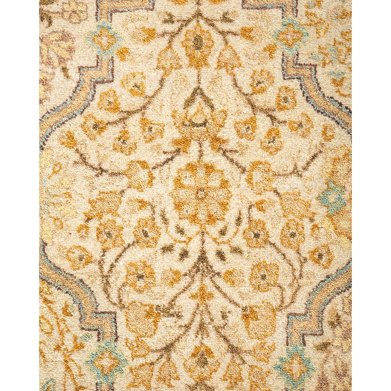 Overton Handknotted Wool Traditional Oriental Ivory Area Rug - 6' x 9'