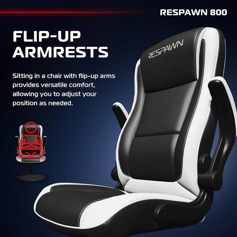 RESPAWN 800 Gaming Chair Floor, Swivel Rocker Gaming Chair, High Back Ergonomic Floor Gaming Chair for Kids and Adults