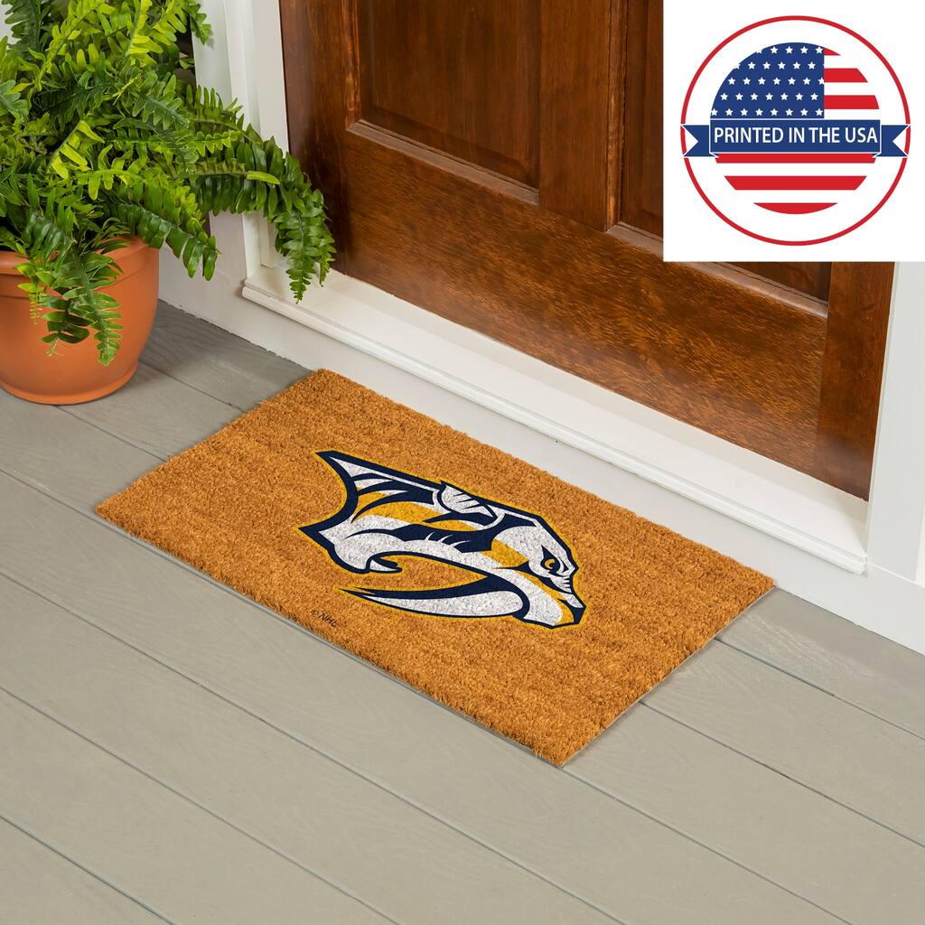 Coir Door Mat, 16"x 28", Nashville Predators - 28" x 16"