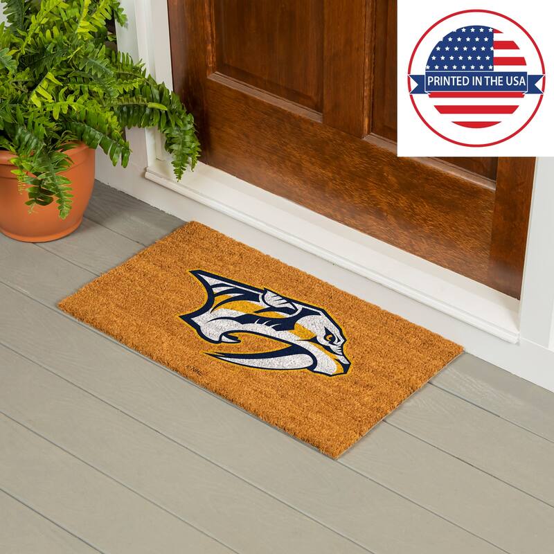 Coir Door Mat, 16"x 28", Nashville Predators - 28" x 16"
