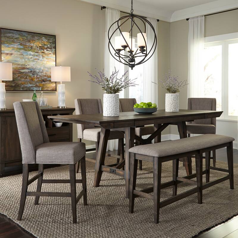 Double Bridge Dark Chestnut Gathering Table Set