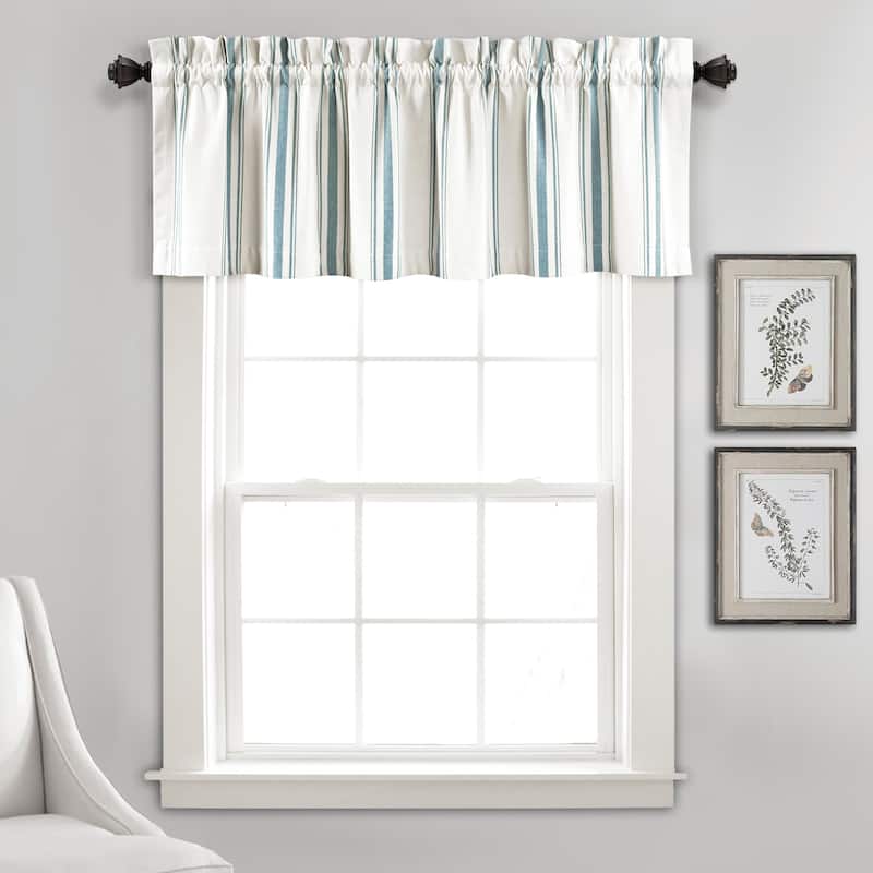 Lush Decor Farmhouse Stripe Yarn Dyed Recycled Cotton Valance Single