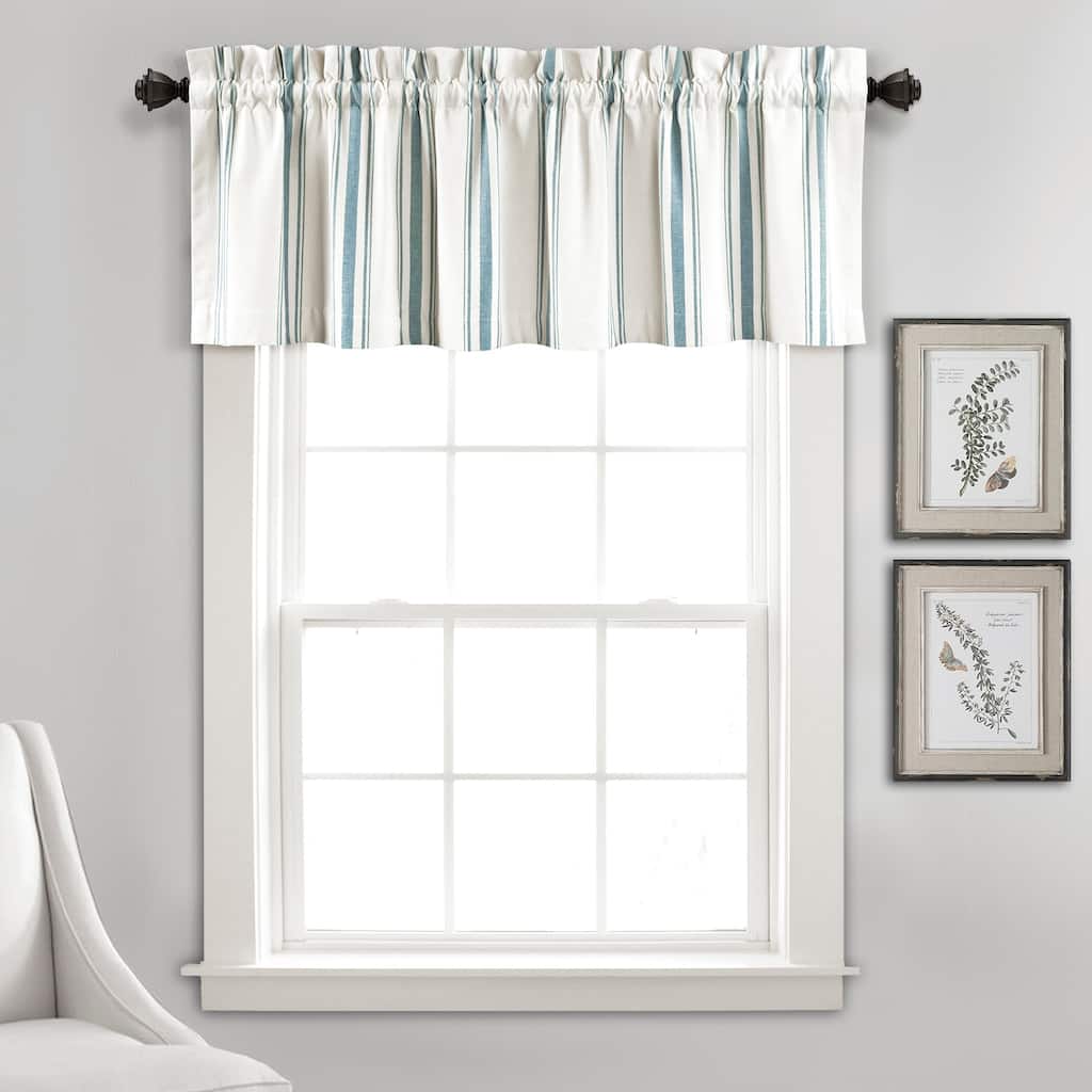 Lush Decor Farmhouse Stripe Yarn Dyed Recycled Cotton Valance Single
