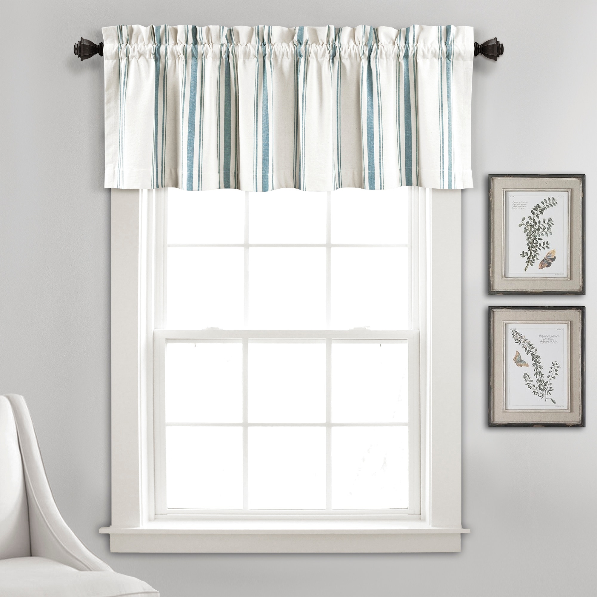 Lush Decor Farmhouse Stripe Yarn Dyed Recycled Cotton Valance Single