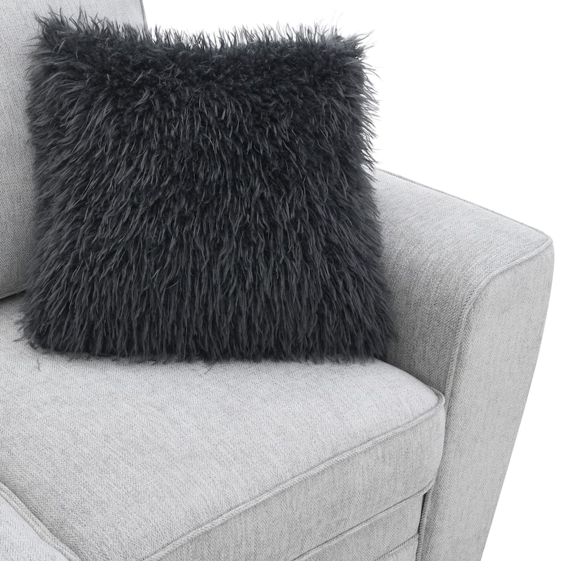 Furniture of America Maevy Chenille Loveseat with Accent Pillows