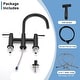 preview thumbnail 18 of 17, PROOX Double Handle Bridge Kitchen Faucet with Side Sprayer