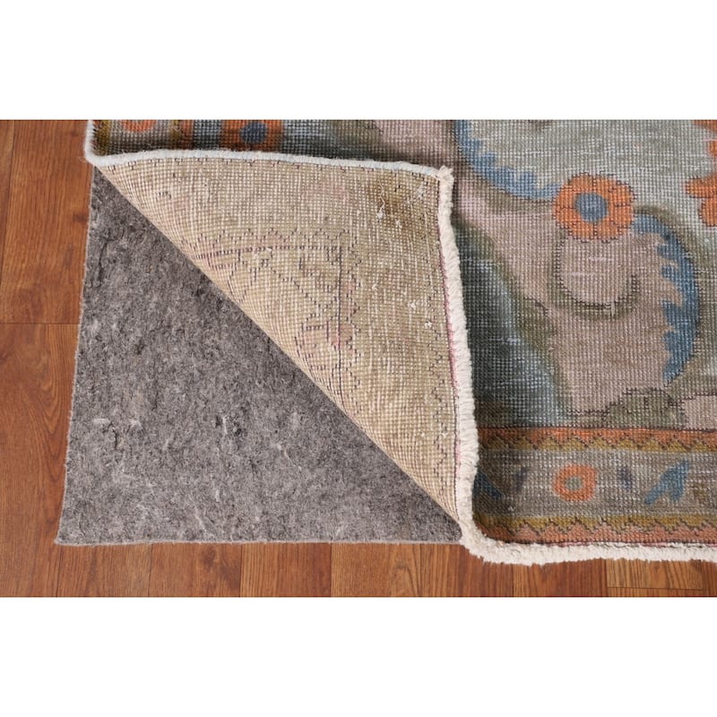 Distressed Tabriz Persian Antique Rug Hand-Knotted Wool Carpet - 7'1" x 10'11"