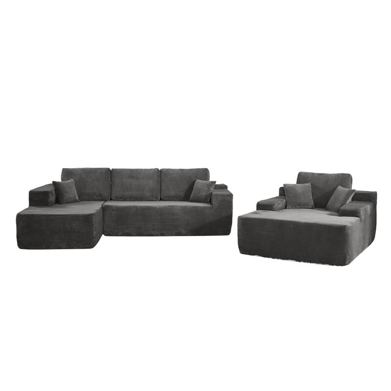 ​​OVIOS Modern Minimalist No-Assembly Living Room Set​