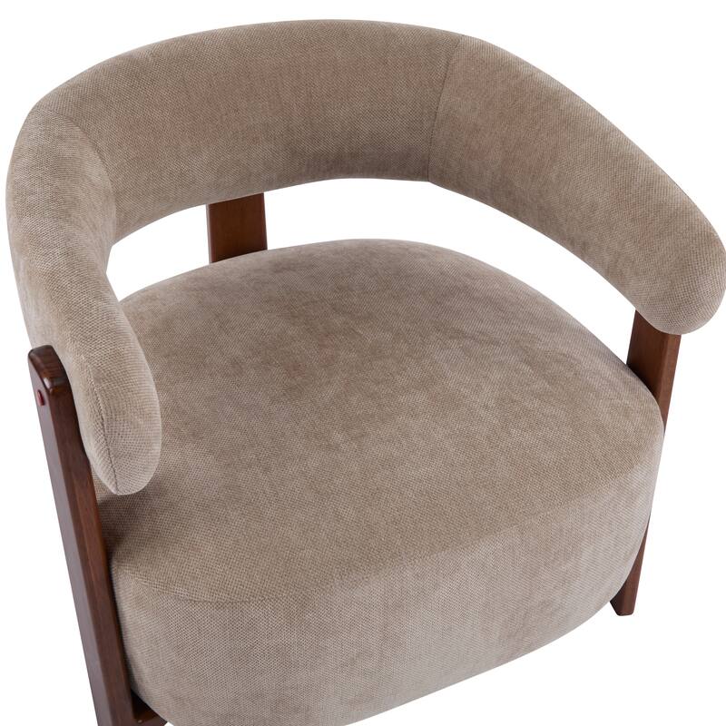 Christopher Knight Home - Accent Arm Chair Modern Upholstered Fabric Chair with Rubber Wood Legs