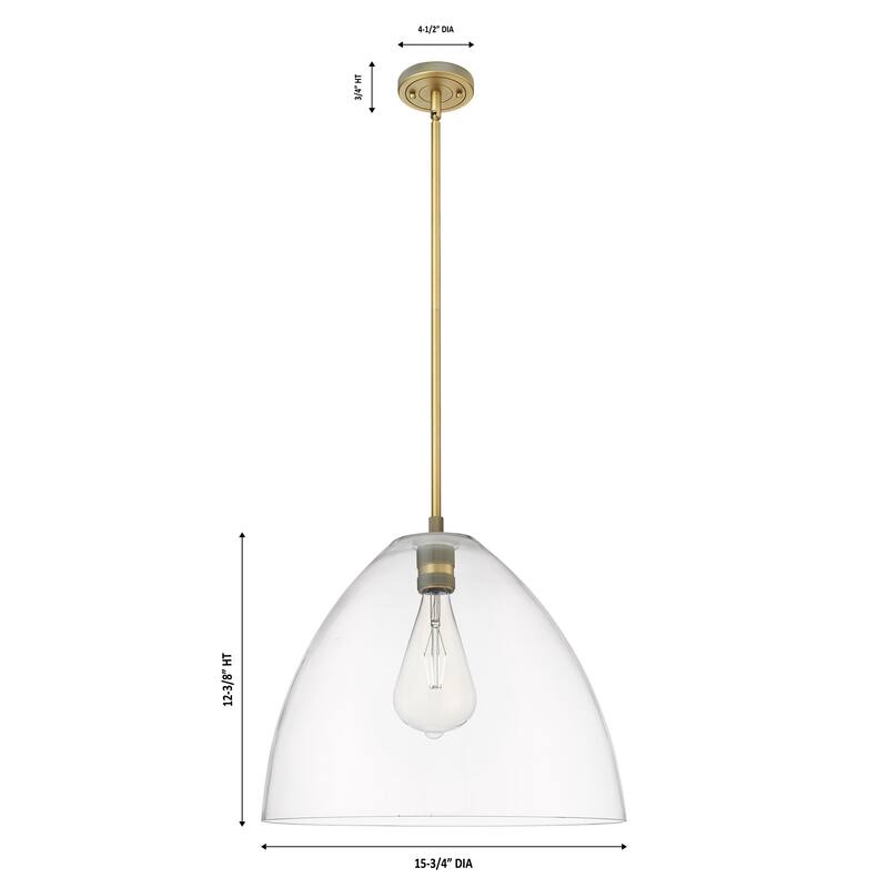 Innovations Lighting Downtown Urban - Crown Point - 1 Light 16" Bristol Stem Hung Pendant