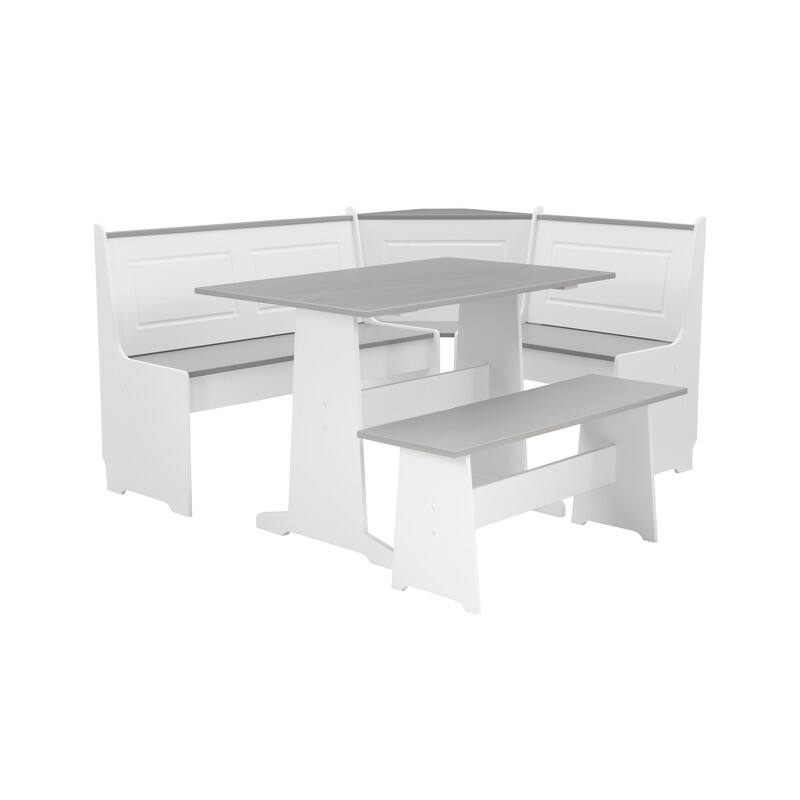 Linon Middlecreek Farmhouse Breakfast Nook Dining Set