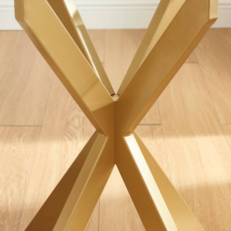 19.7" End Table With Glass Top