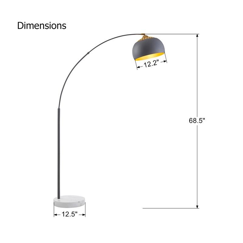 ROSEN GARDEN Arc Floor Lamp, Modern Reading Light, Bulb Not Included