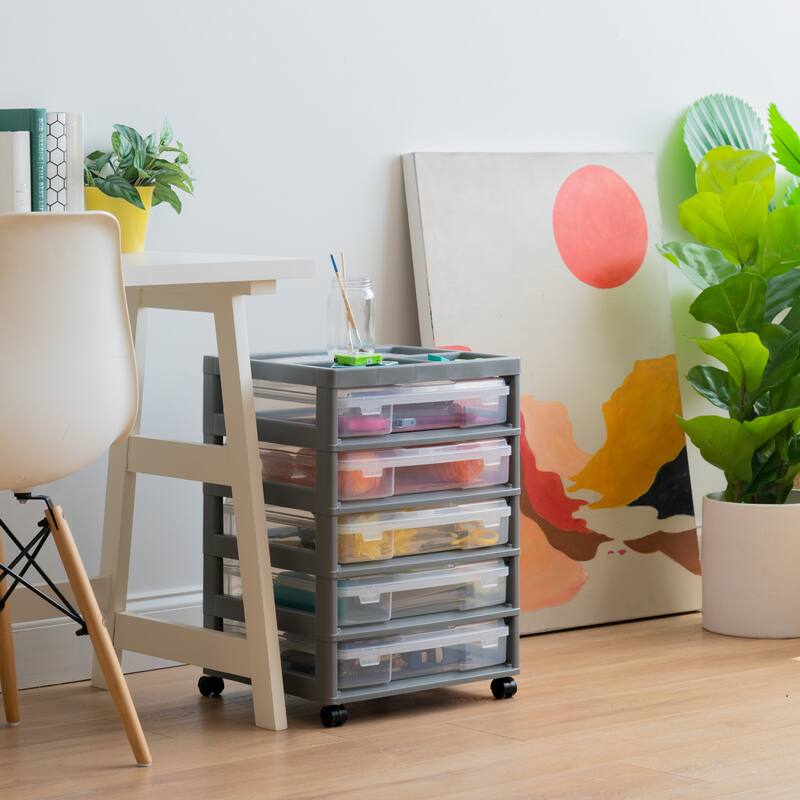 IRIS USA® Scrapbook Drawer Cart - Gray