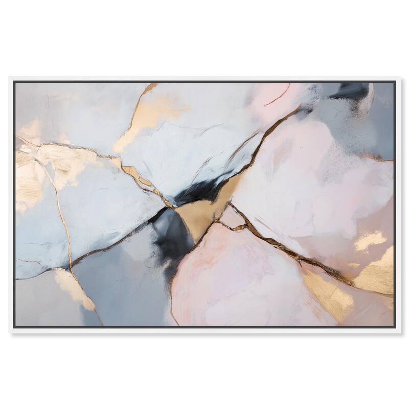 Gilded Veins Canvas by Art Remedy - White - 45" x 30"
