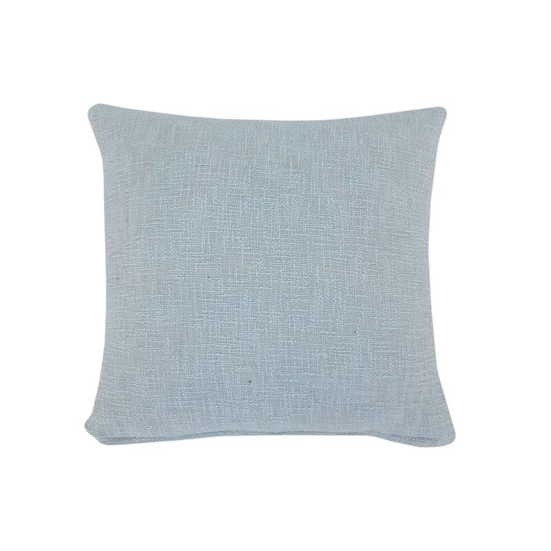 20" Blue and White Tufted Square Throw Pillow