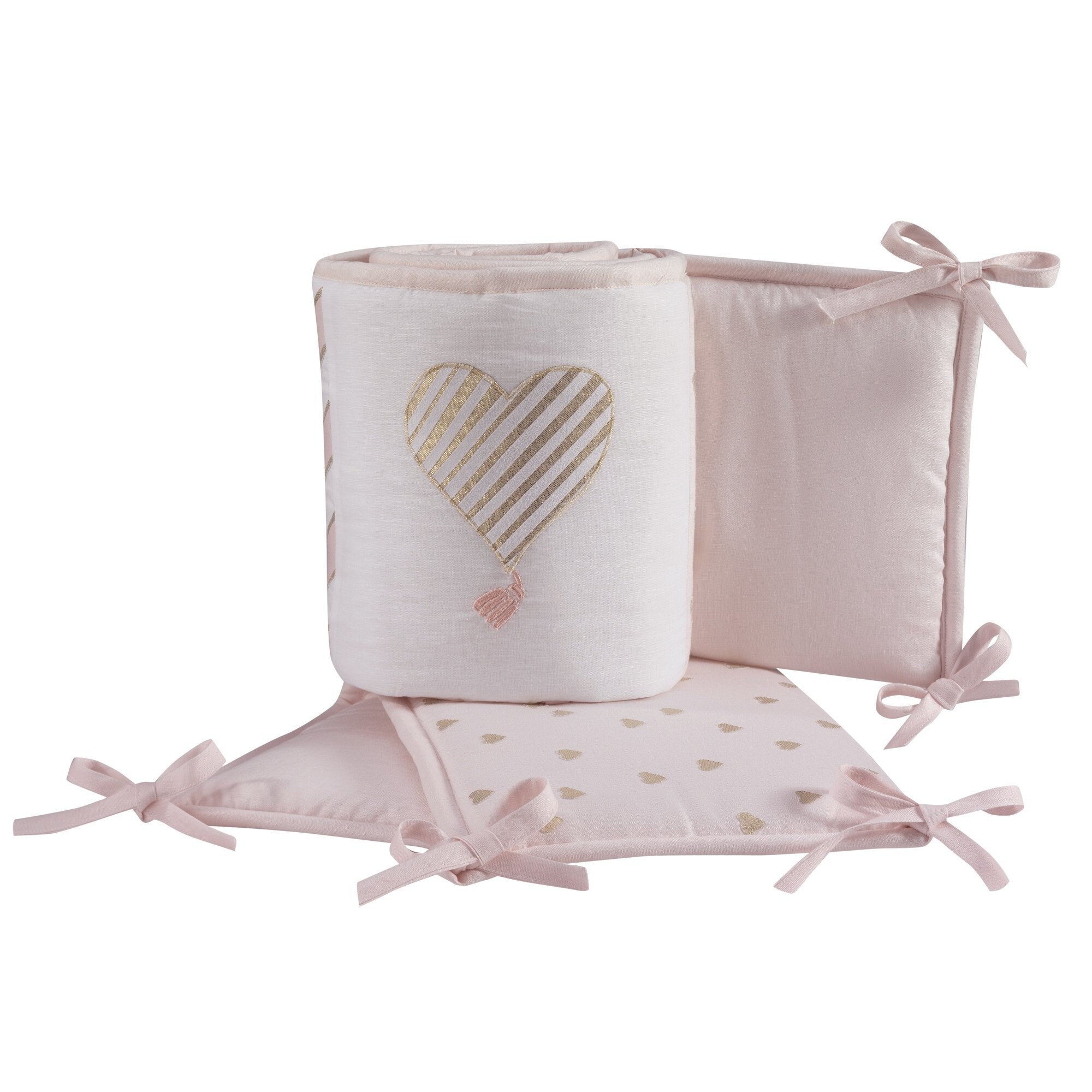 Shop Lambs Ivy Baby Love Metallic Gold Pink White Hearts