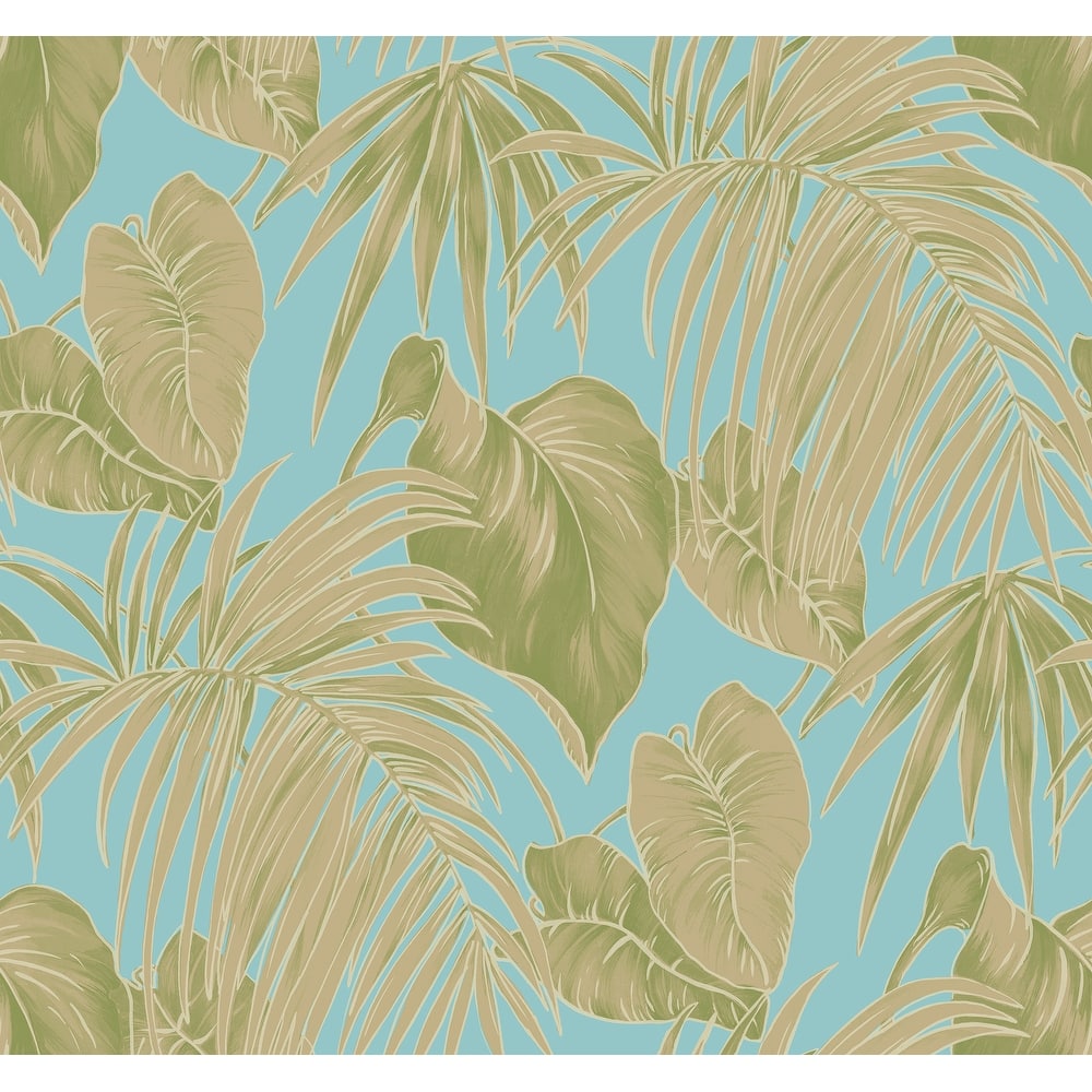 Seabrook Designs Dominica Tropical Leaf Unpasted Wallpaper