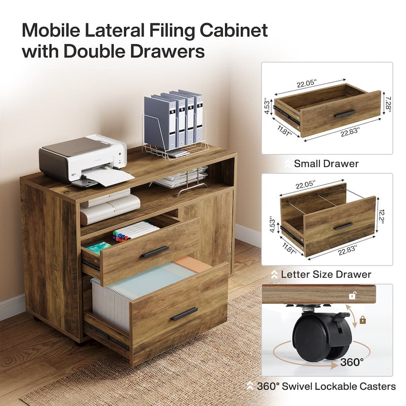 L Shaped Desk Desk and lateral File Cabinet