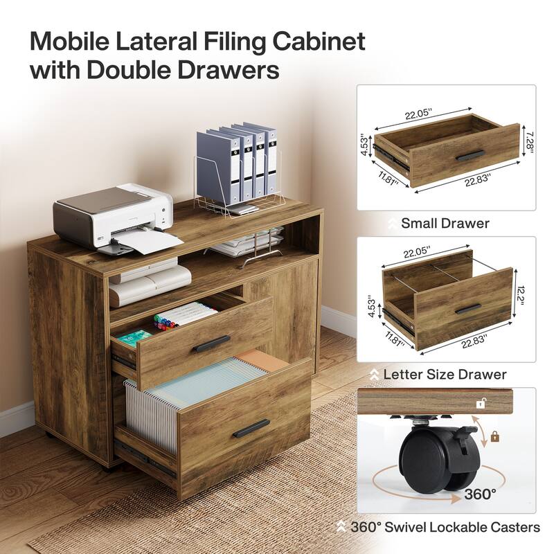 L Shaped Desk with Drawer Cabinet