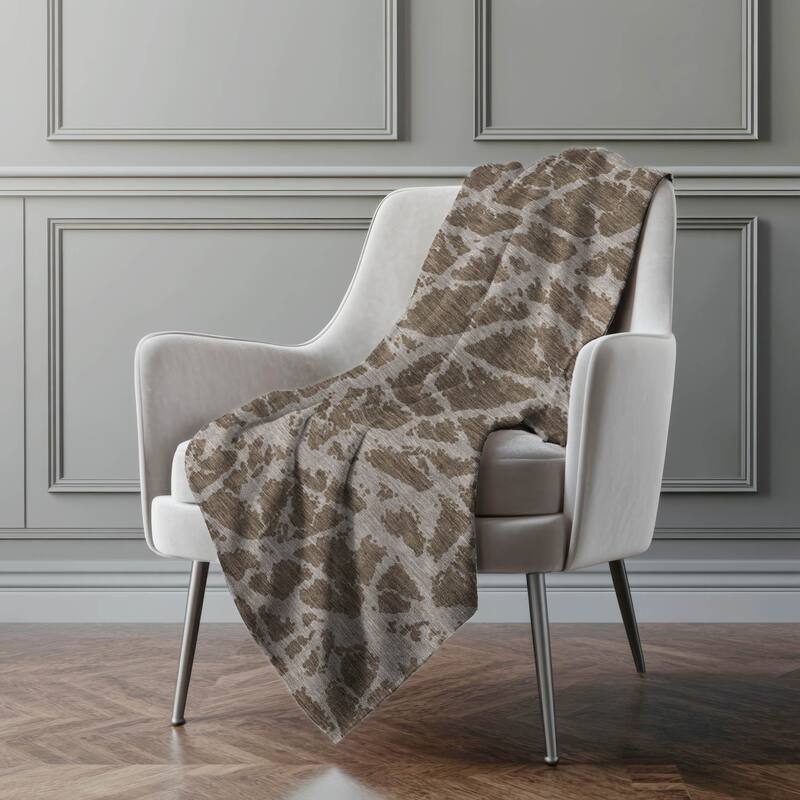 Premium Machine Washable Sherpa Casual Contemporary Throw Blanket - Brown - 4'2" x 5'10"