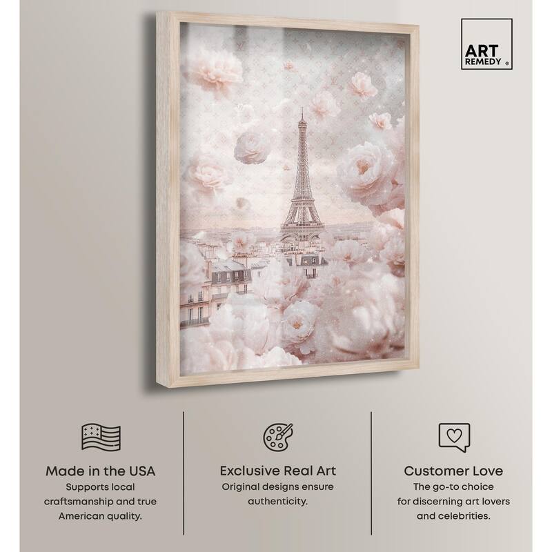 Raining Petals in Paris Shadowbox by Art Remedy