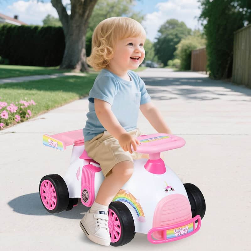 Costway Kids Ride On Push Car with Music Under-Seat Storage Universal