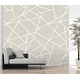 preview thumbnail 5 of 6, REMIX Walls by Katie Hunt Modern Lines White on Dove Grey Wall Mural